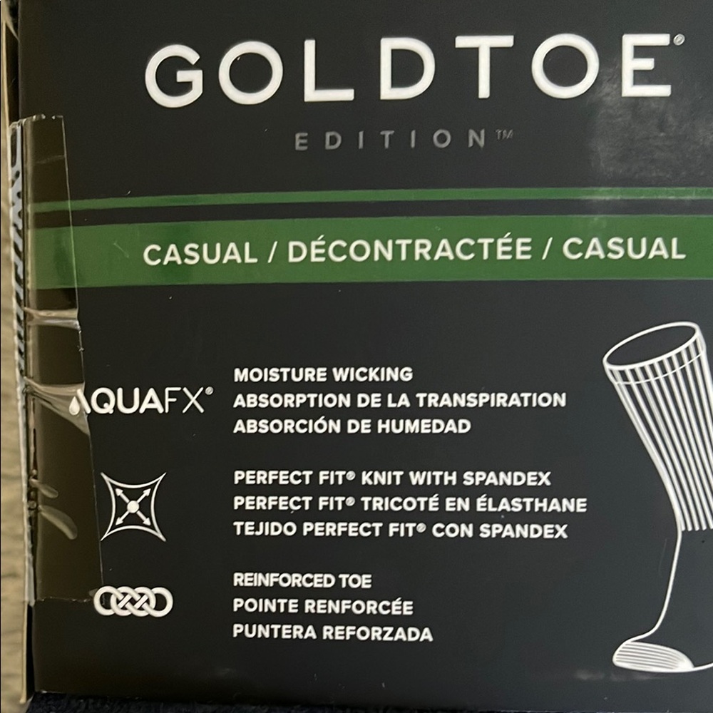 Gold Toe Casual Socks Gray and Blue Crew Length Packaged
Striped and Solid - Picture 3 of 5
